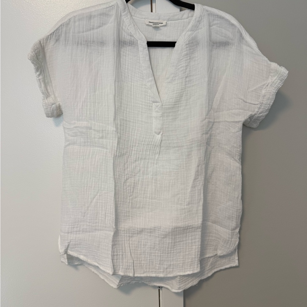 beachlunchlounge White Textured Blouse